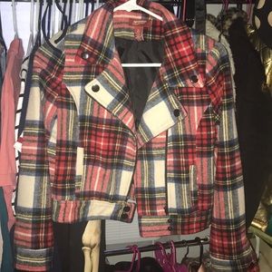 Red plaid jacket